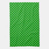 Groen met Witte Polka Dots Theedoek (Verticaal)
