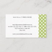 Groen met witte stippen visitekaartje (Achterkant)