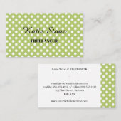 Groen met witte stippen visitekaartje (Voorkant / Achterkant)