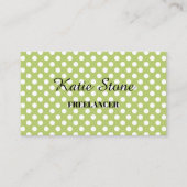 Groen met witte stippen visitekaartje (Voorkant)