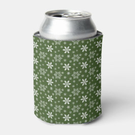 GROEN MET WITTE WINTERSNOWFLAKS BLIKJESKOELER