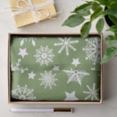 GROEN MET WITTE WINTERSNOWFLAKS TISSUEPAPIER (Geschenk)