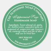  groen met witte zeep ronde sticker (Voorkant)