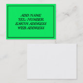 Groen met zwart Lijst Visitekaartje (Voorkant / Achterkant)