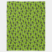 GROEN MET ZWARTE HALLOWEEN SPINNEN KATTEN VLEERMUI FLEECE DEKEN (Voorkant)