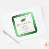 Groen metaal Glitter White Product Label Ladybug (Envelop)