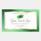 Groen metaal Glitter White Product Label Ladybug (Voorkant)