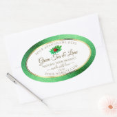 Groen metaal Glitter White Product Label Ladybug (Envelop)