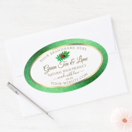 Groen metaal Glitter White Product Label Ladybug