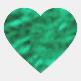 Groen metaalsatin Heart Elegant Kerstmis Hart Sticker