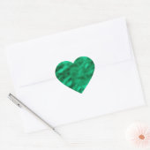 Groen metaalsatin Heart Elegant Kerstmis Hart Sticker (Envelop)