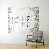 Groen & Metallic Gold Blooms: een Vrijgezellenfees Wandkleed (In Situ (horizontaal))