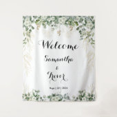 Groen & Metallic Gold Blooms: een Vrijgezellenfees Wandkleed (Voorkant)