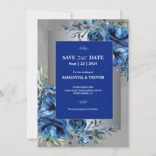 Groen & Metallic Goud Blooms: Save The Date Kaart