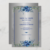 Groen & Metallic Goud Blooms: Save The Date Kaart (Voorkant / Achterkant)