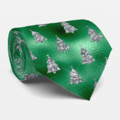 Groen Metallic Moderne Elegante Vakantie Stropdas (Opgerold)