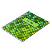 Groen Metallic Reptilian Scales Aangepast Hoesje Notitieboek (Linkerzijde)