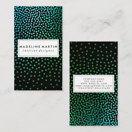 Groen Metallic Spikkelpatroon Visitekaartje (Voorkant / Achterkant)