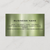 Groen metallisch gepolijst glanzend visitekaartje (Achterkant)