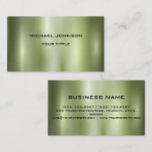 Groen metallisch gepolijst glanzend visitekaartje (Voorkant / Achterkant)