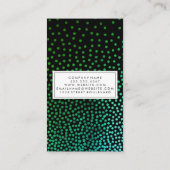 Groen metallisch gevlochten patroon visitekaartje (Achterkant)