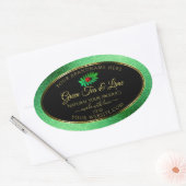 Groen metallisch glitter zwart etiket laebug (Envelop)