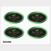Groen metallisch glitter zwart etiket laebug (Vel)