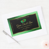 Groen metallisch glitter zwart etiket laebug (Envelop)