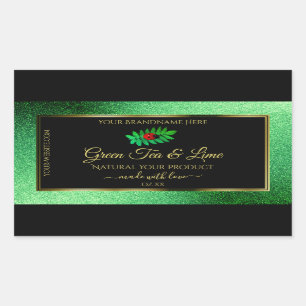 Groen metallisch glitter zwart etiket laebug