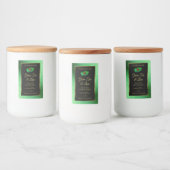 Groen metallisch glitter zwart etiket laebug (Flessen)