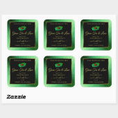 Groen metallisch glitter zwart etiket laebug (Vel)