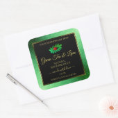 Groen metallisch glitter zwart etiket laebug (Envelop)