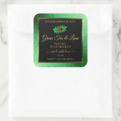 Groen metallisch glitter zwart etiket laebug (Tas)