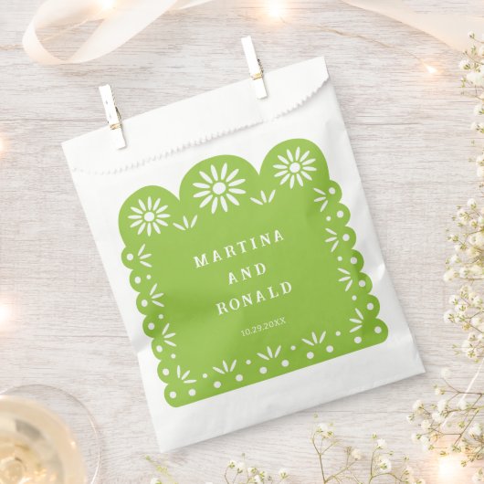 GROEN MEXICAANS PAPEL PICADO BEDANKZAKJE (Geknipt)