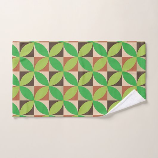 Groen Midden Eeuw Modern Geometrisch patroon Bad Handdoek (Handdoek)
