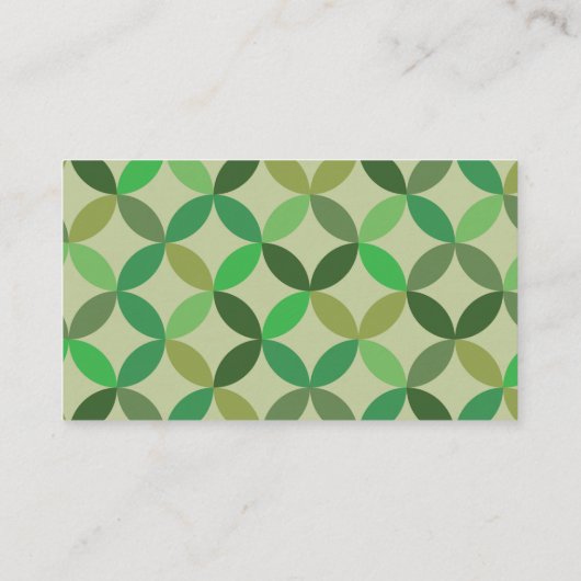 Groen Midden Eeuw Modern Geometrisch Visitekaartje (Achterkant)