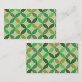 Groen Midden Eeuw Modern Geometrisch Visitekaartje (Voorkant / Achterkant)