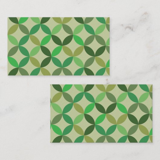 Groen Midden Eeuw Modern Geometrisch Visitekaartje (Voorkant / Achterkant)