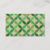 Groen Midden Eeuw Modern Geometrisch Visitekaartje (Voorkant)