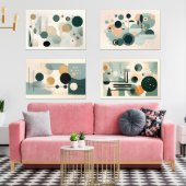 Groen midden eeuw muurkunst sets (Woonkamer)