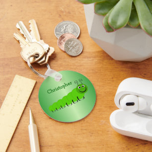 Groen middenpijlerontwerp sleutelhanger