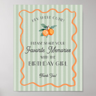 Groen Mignon Citrus Favoriete Herinnering Verjaard Poster