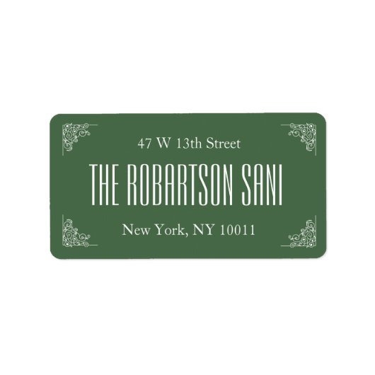 Groen Mignon Koppel Monogram Hart Retouradres Etiket (Voorkant)