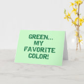 Groen Mijn favoriete kleur T-shirts en geschenken Kaart (Gele Bloem)