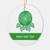 Groen, milieuvriendelijk keramisch ornament (Links)