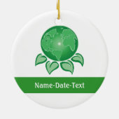 Groen, milieuvriendelijk keramisch ornament (Achterkant)