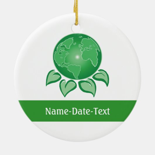 Groen, milieuvriendelijk keramisch ornament (Achterkant)