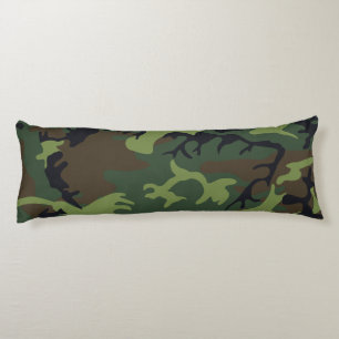 Groen militair bos camouflagepatroon lichaamskussen