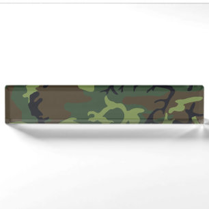 Groen militair bos camouflagepatroon naambordje