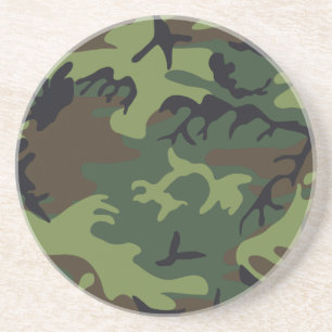Groen militair bos camouflagepatroon zandsteen onderzetter
